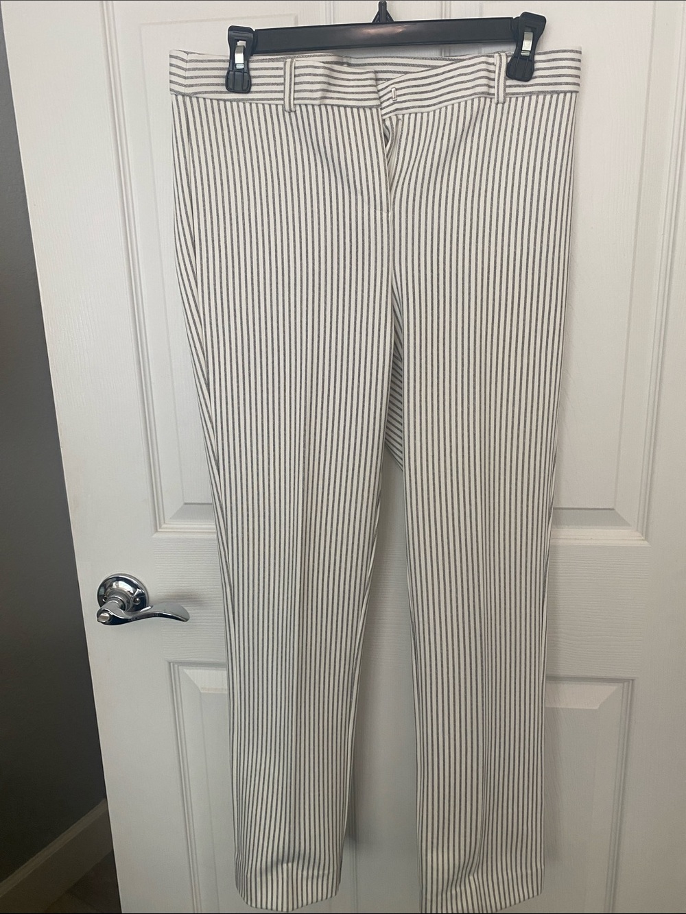 Amanda & Chelsea Cream and Black Pinstripe Pants